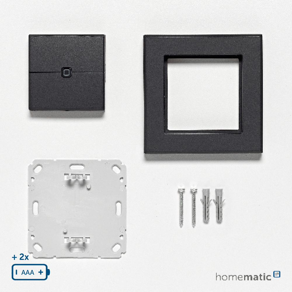 Homematic IP Smart Home Wandtaster – 2-fach, anthrazit, HmIP-WRC2-A-2
