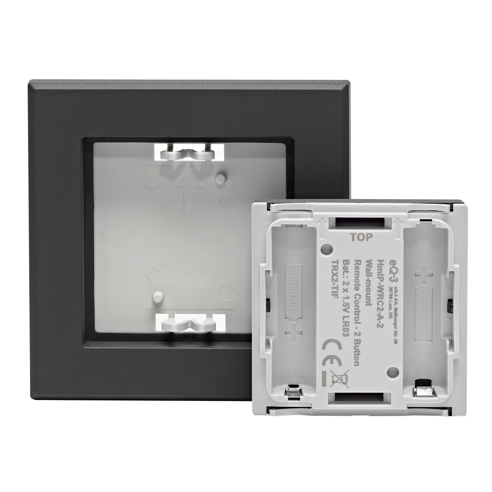 Homematic IP Smart Home Wandtaster – 2-fach, anthrazit, HmIP-WRC2-A-2