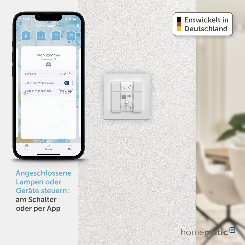Homematic IP Smart Home Wandtaster – 6-fach, HmIP-WRC6-230