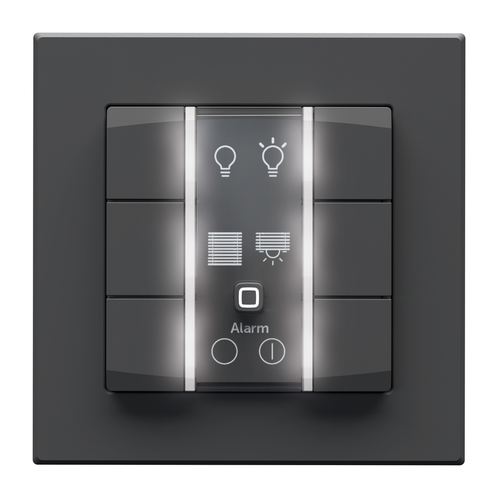 Homematic IP Smart Home Wandtaster – 6-fach, anthrazit, HmIP-WRC6-230-A