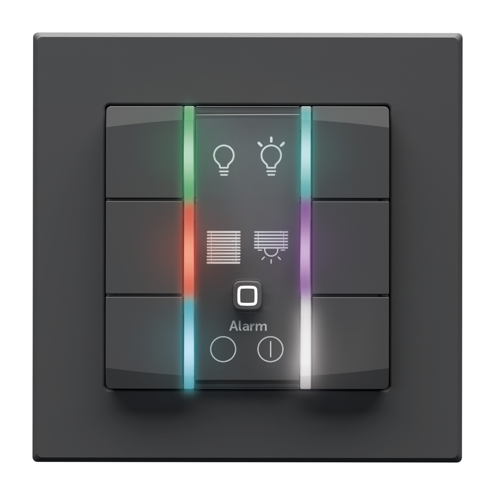 Homematic IP Smart Home Wandtaster – 6-fach, anthrazit, HmIP-WRC6-230-A