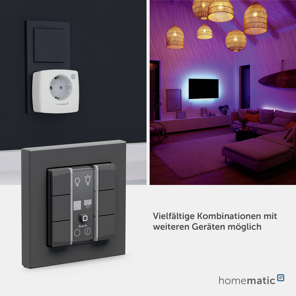 Homematic IP Smart Home Wandtaster – 6-fach, anthrazit, HmIP-WRC6-230-A