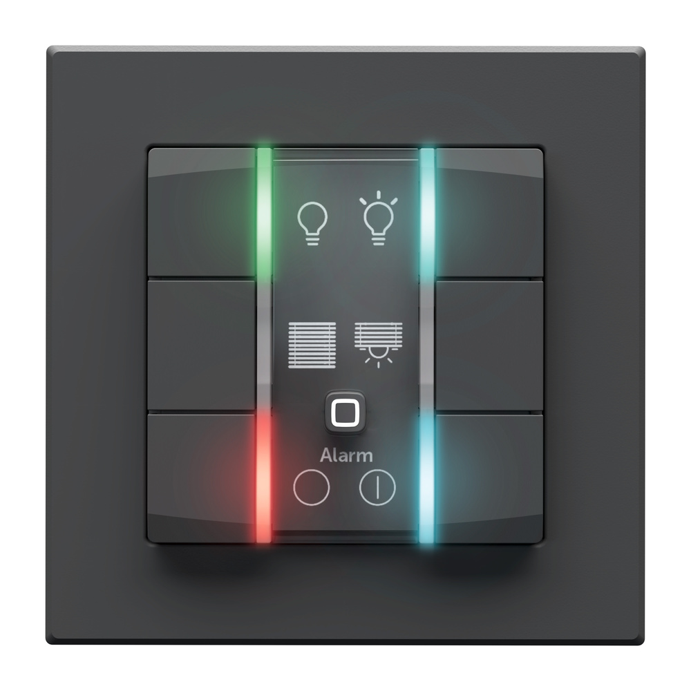 Homematic IP Smart Home Wandtaster – 6-fach, 230 V, anthrazit, HmIP-WRC6-230-A