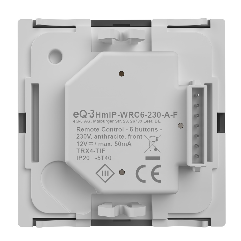 Homematic IP Smart Home Wandtaster – 6-fach, 230 V, anthrazit, HmIP-WRC6-230-A