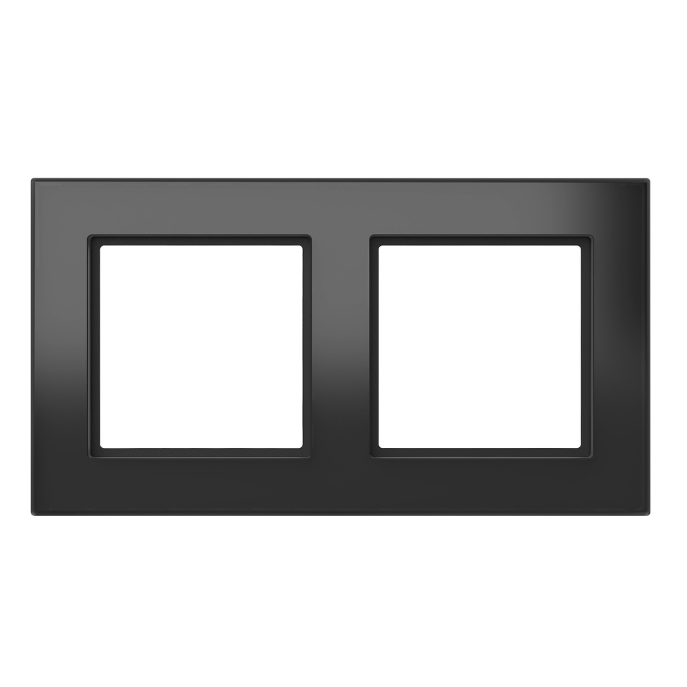 Homematic IP Glasrahmen,  2-Fach, Schwarz, HmIP-GF2-A