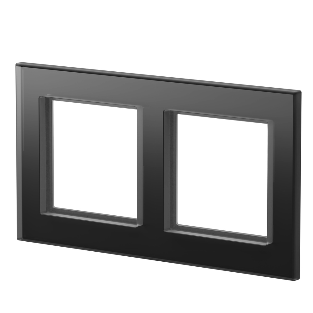 Homematic IP Glasrahmen,  2-Fach, Schwarz, HmIP-GF2-A