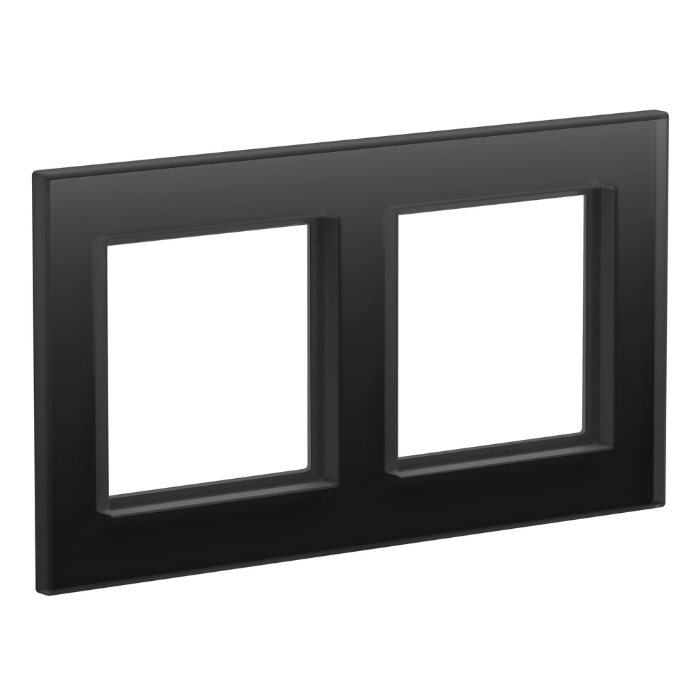 Homematic IP Glasrahmen,  2-Fach, Schwarz, HmIP-GF2-A