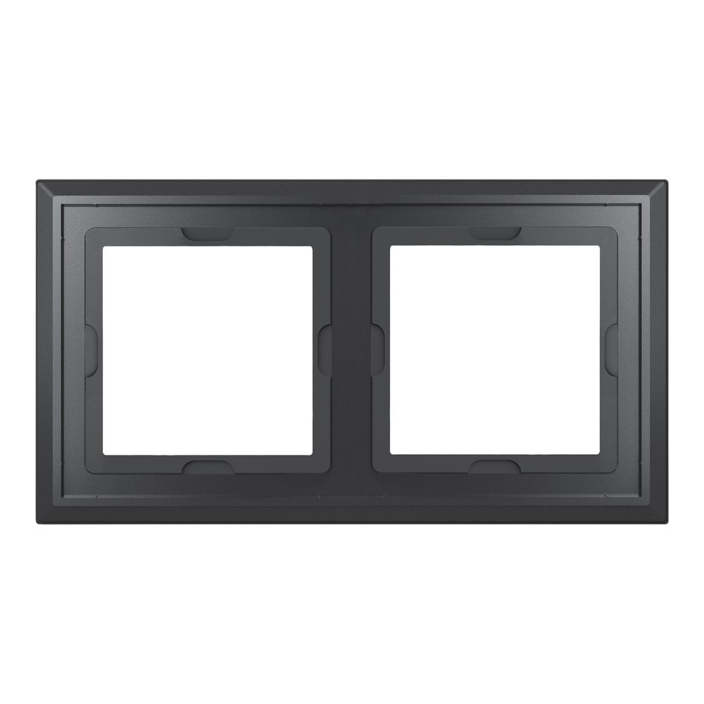 Homematic IP Glasrahmen,  2-Fach, Schwarz, HmIP-GF2-A