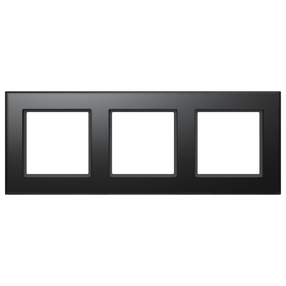 Homematic IP Glasrahmen, 3-Fach, Schwarz, HmIP-GF3-A