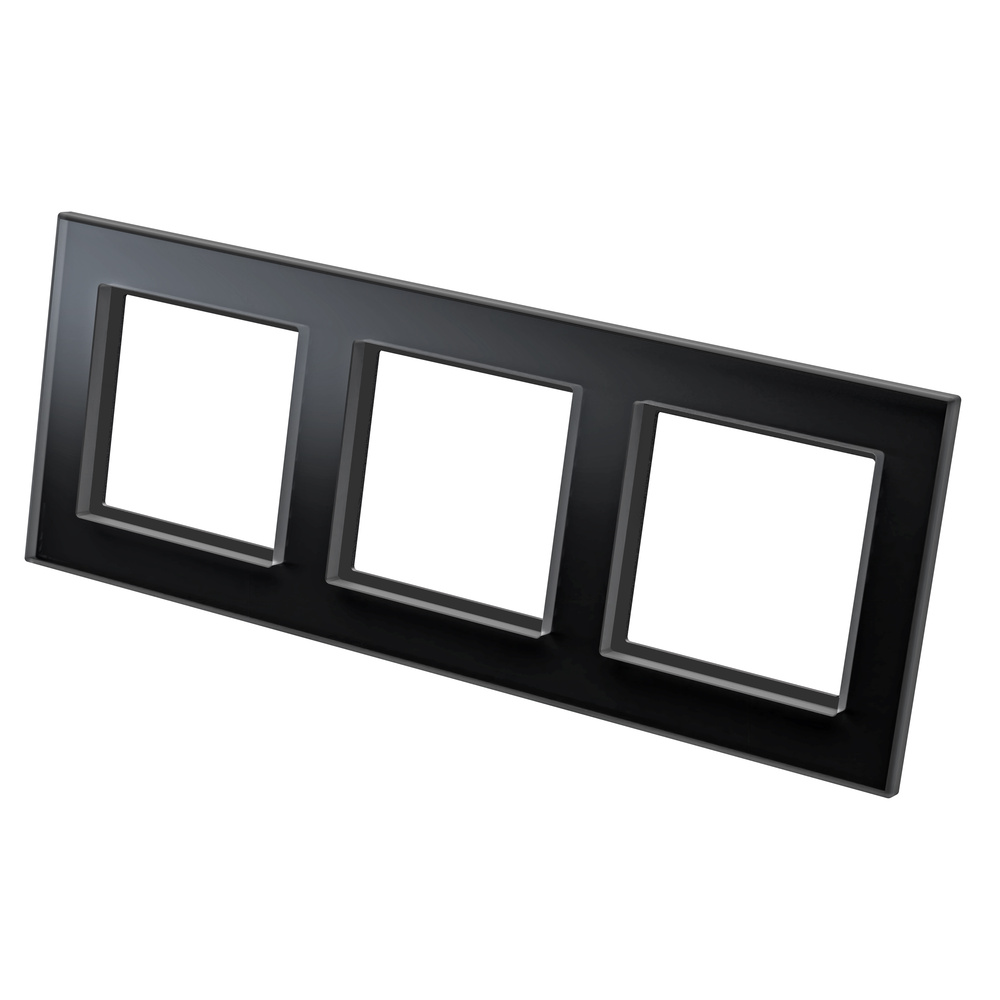Homematic IP Glasrahmen, 3-Fach, Schwarz, HmIP-GF3-A