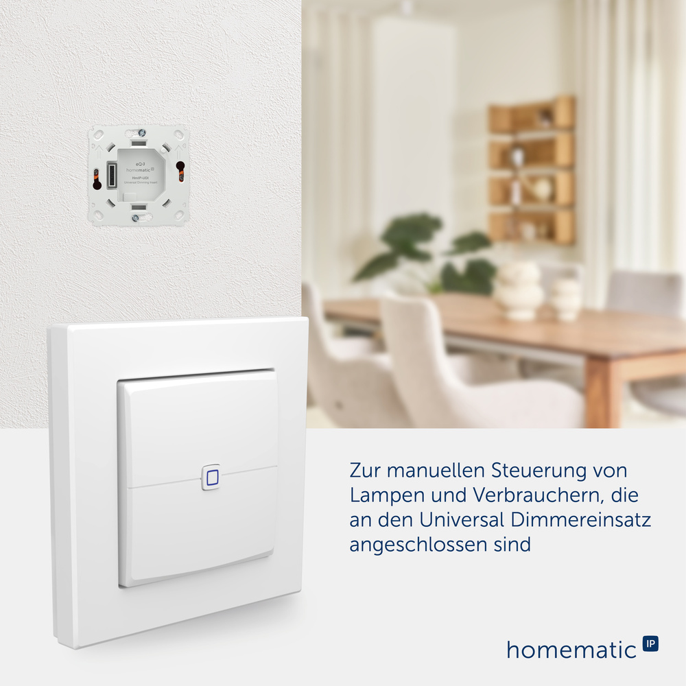 Homematic IP Smart Home Universal Dimmeraufsatz – Taster, HmIP-UDI-PB2
