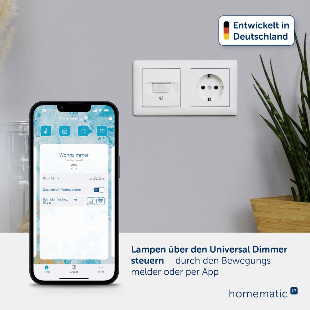 Homematic IP Smart Home Universal Dimmeraufsatz – Bewegungsmelder, HmIP-UDI-SMI55