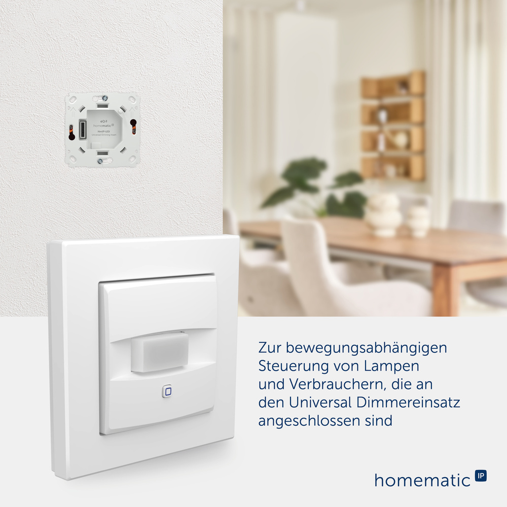 Homematic IP Smart Home Universal Dimmeraufsatz – Bewegungsmelder, HmIP-UDI-SMI55