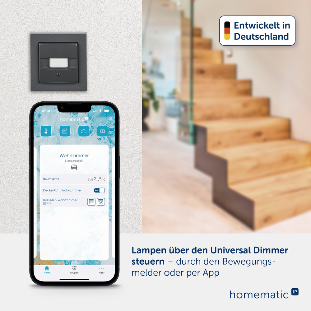 Homematic IP Smart Home Universal Dimmeraufsatz – Bewegungsmelder, HmIP-UDI-SMI55-A