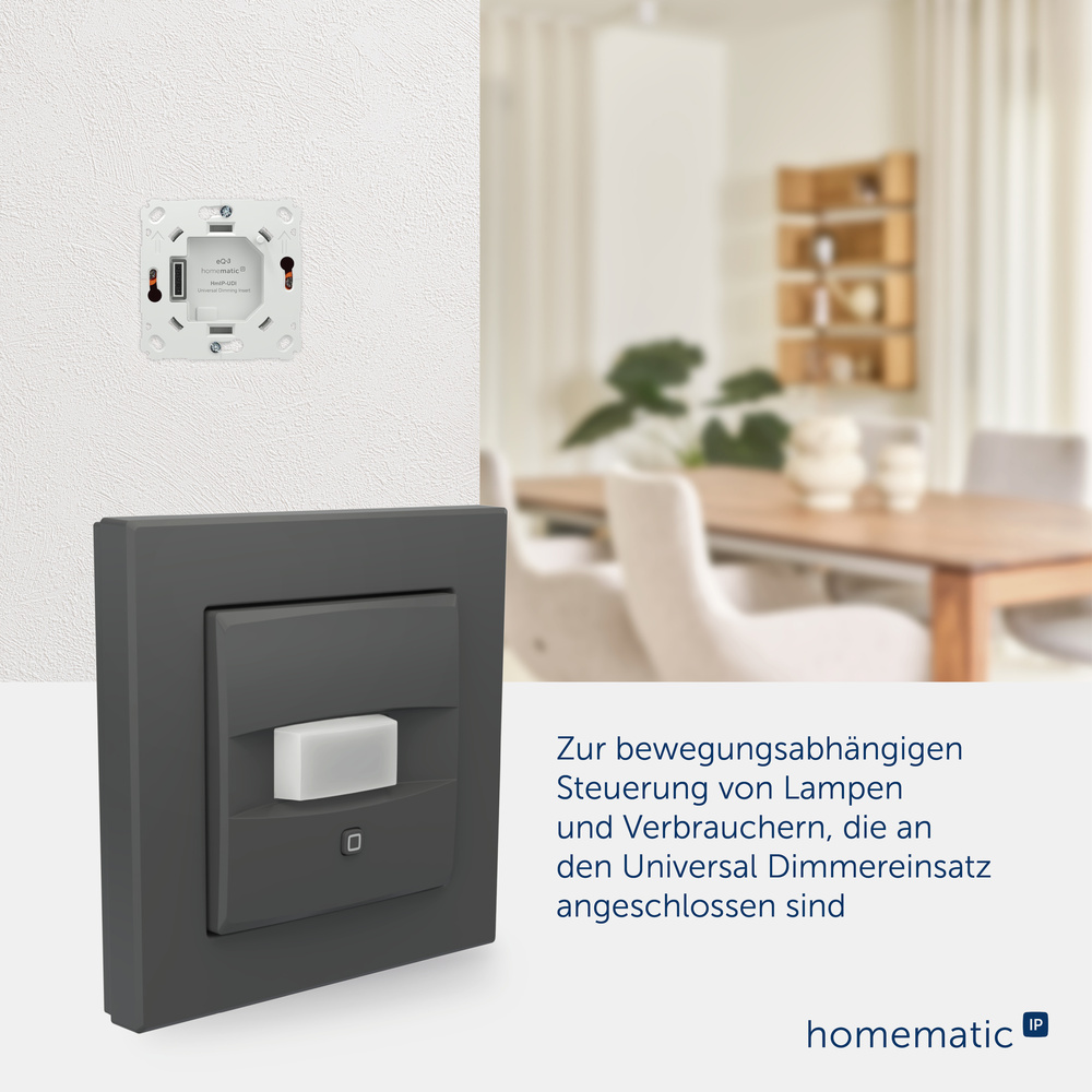 Homematic IP Smart Home Universal Dimmeraufsatz – Bewegungsmelder, HmIP-UDI-SMI55-A