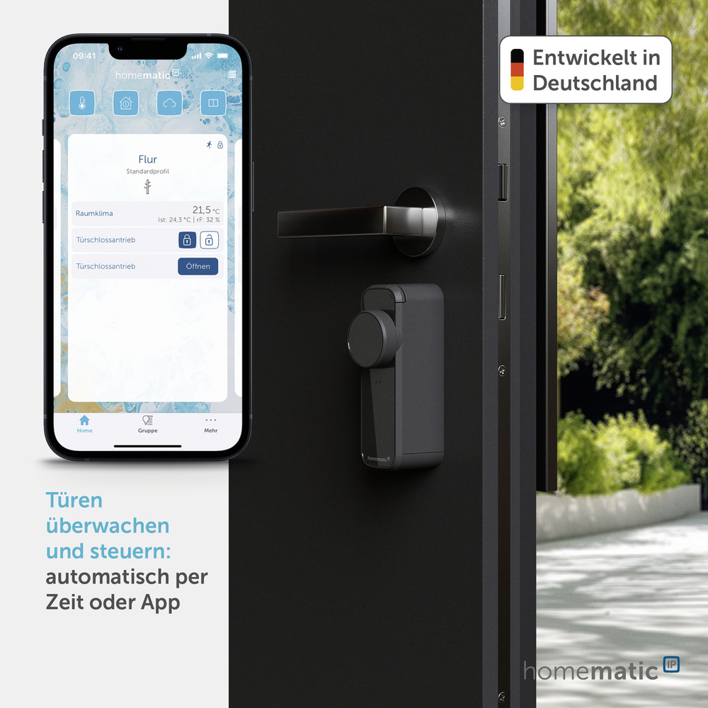 Homematic IP Smart Home Türschlossantrieb – pro, anthrazit, HmIP‑DLP‑A