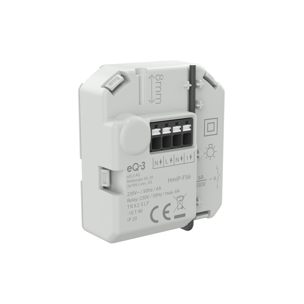 Homematic IP Smart Home Schaltaktor (6 A) – Unterputz, HmIP-FS6