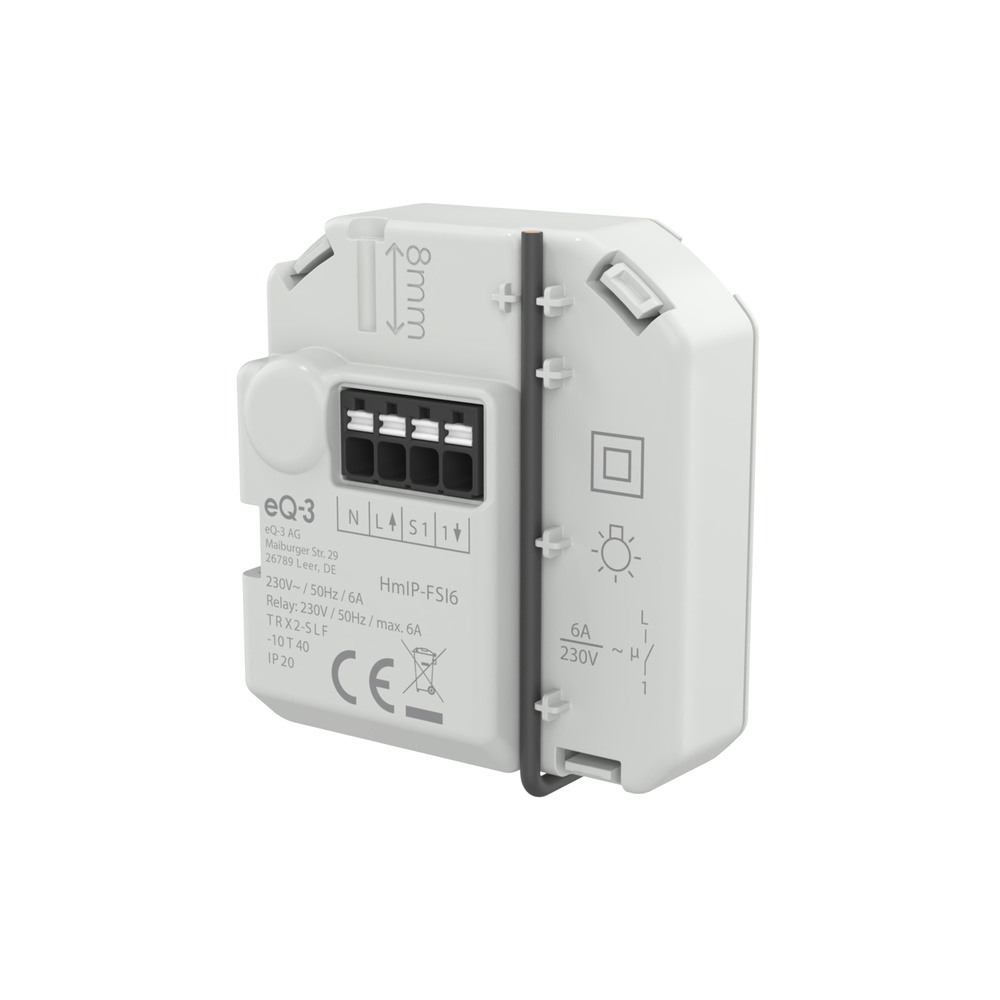 Homematic IP Smart Home Schaltaktor mit Tastereingang (6A) – Unterputz, HmIP-FSI6
