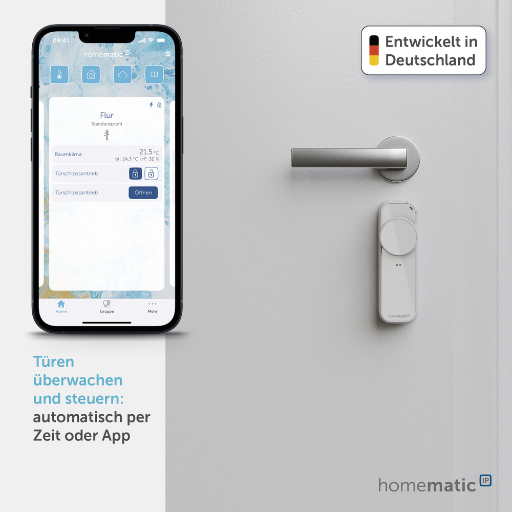 Homematic IP Smart Home Türschlossantrieb – pro, weiß‑silber, HmIP‑DLP‑WS