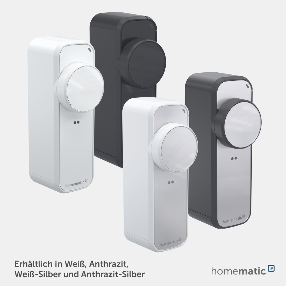 Homematic IP Smart Home Türschlossantrieb – pro, anthrazit-silber,  HmIP‑DLP‑AS
