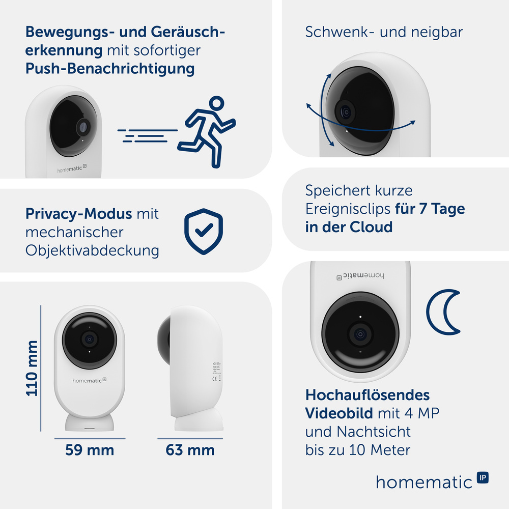 Homematic IP Smart Home Innenkamera – plus, HmIP-CI-PL