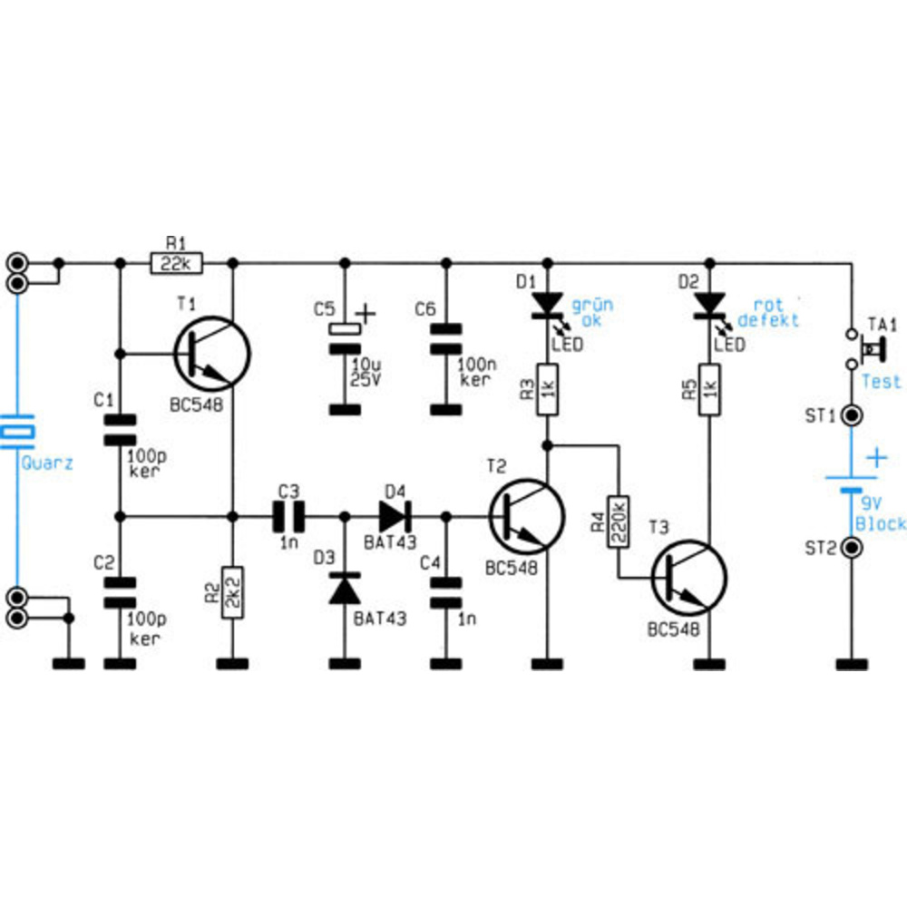 Quarz-Tester mit LED-Anzeige