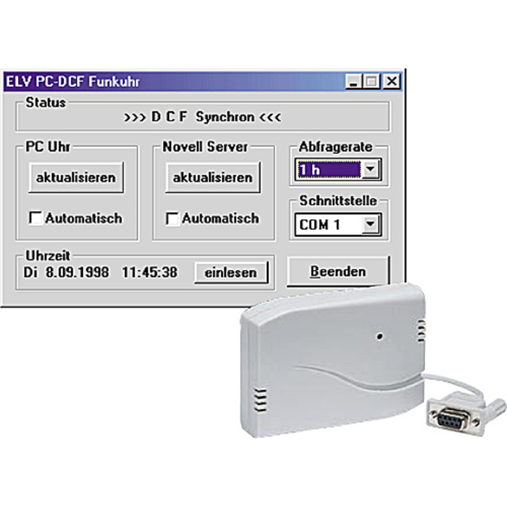PC-Funkuhr für die serielle Schnittstelle DCF 98 PC Teil 1/2