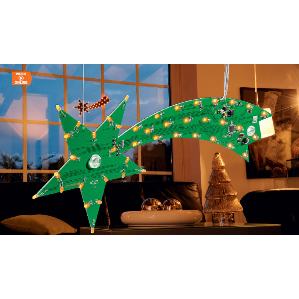 LED-Weihnachtsstern LED-WS1 mit Flackerlicht-Effekt