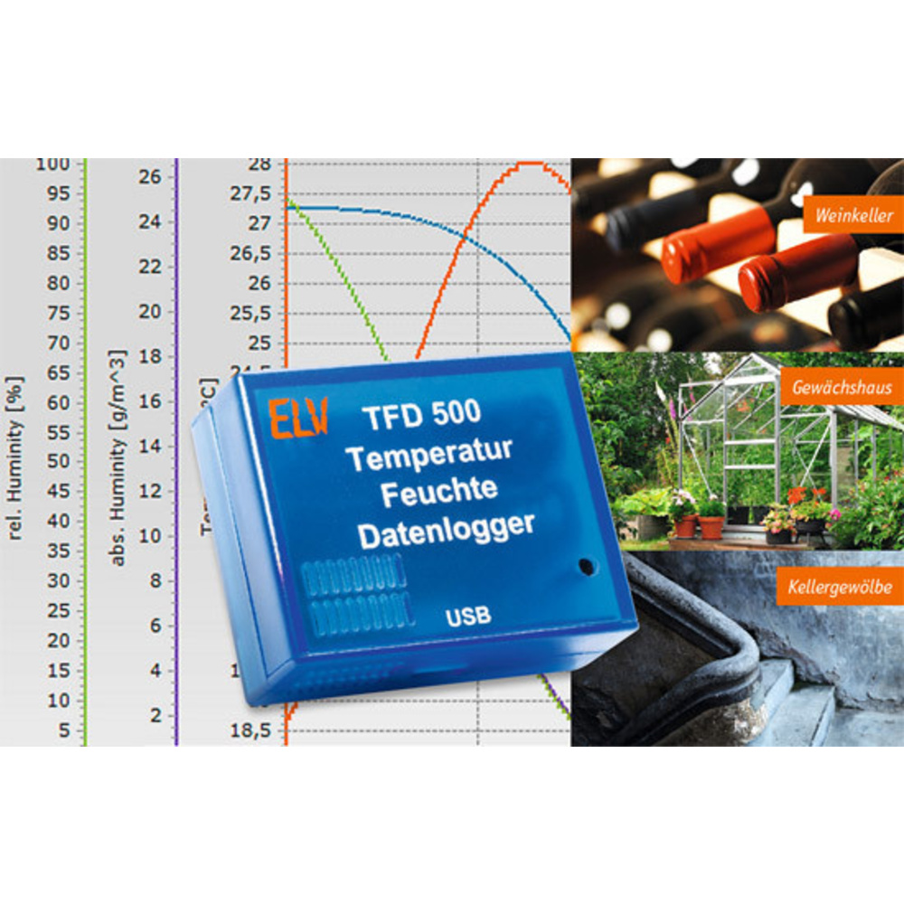 Ausdauernder Datensammler - Temperatur-Feuchte-Datenlogger TFD 500