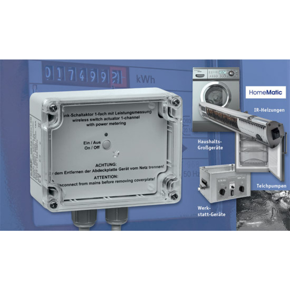 Stationäres Steuern und Messen - Homematic®-1-Kanal-Funk-Schaltaktor mit Leistungsmessung