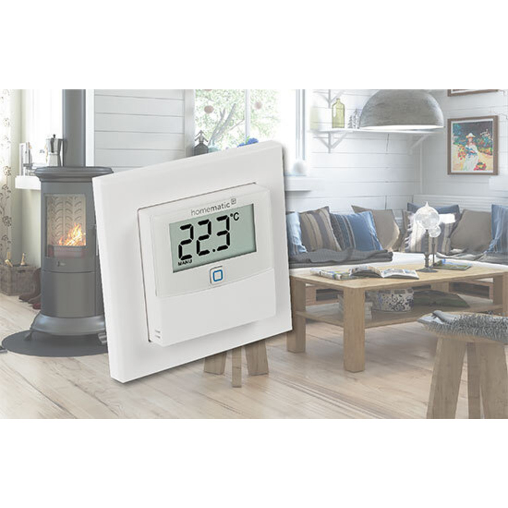 Erfasst und regelt das Raumklima - Homematic IP Temperatur- und Luftfeuchtigkeitssensor mit Display