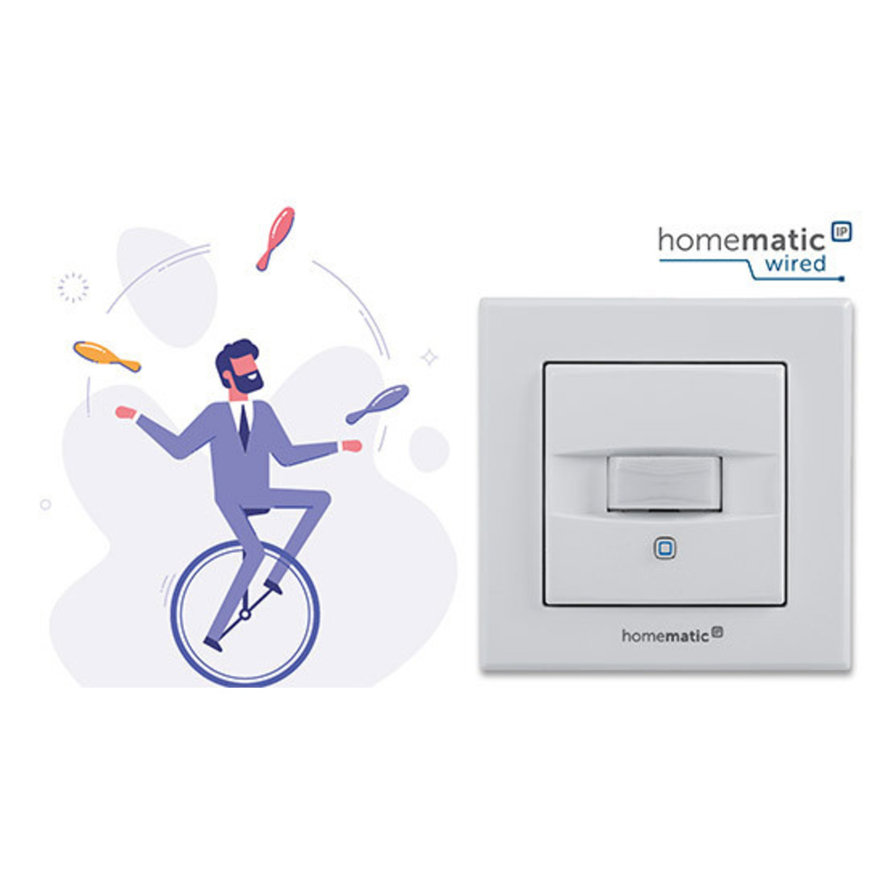 Multitalent - Homematic IP Wired-Wandtaster mit Bewegungsmelder und Helligkeitssensor