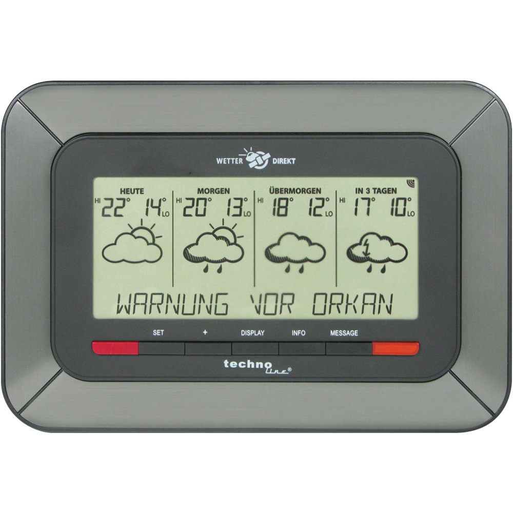 technoline WETTERdirekt Vorhersage-Station WD 4920, Vorhersage 4 Tage, Unwetterwarnung