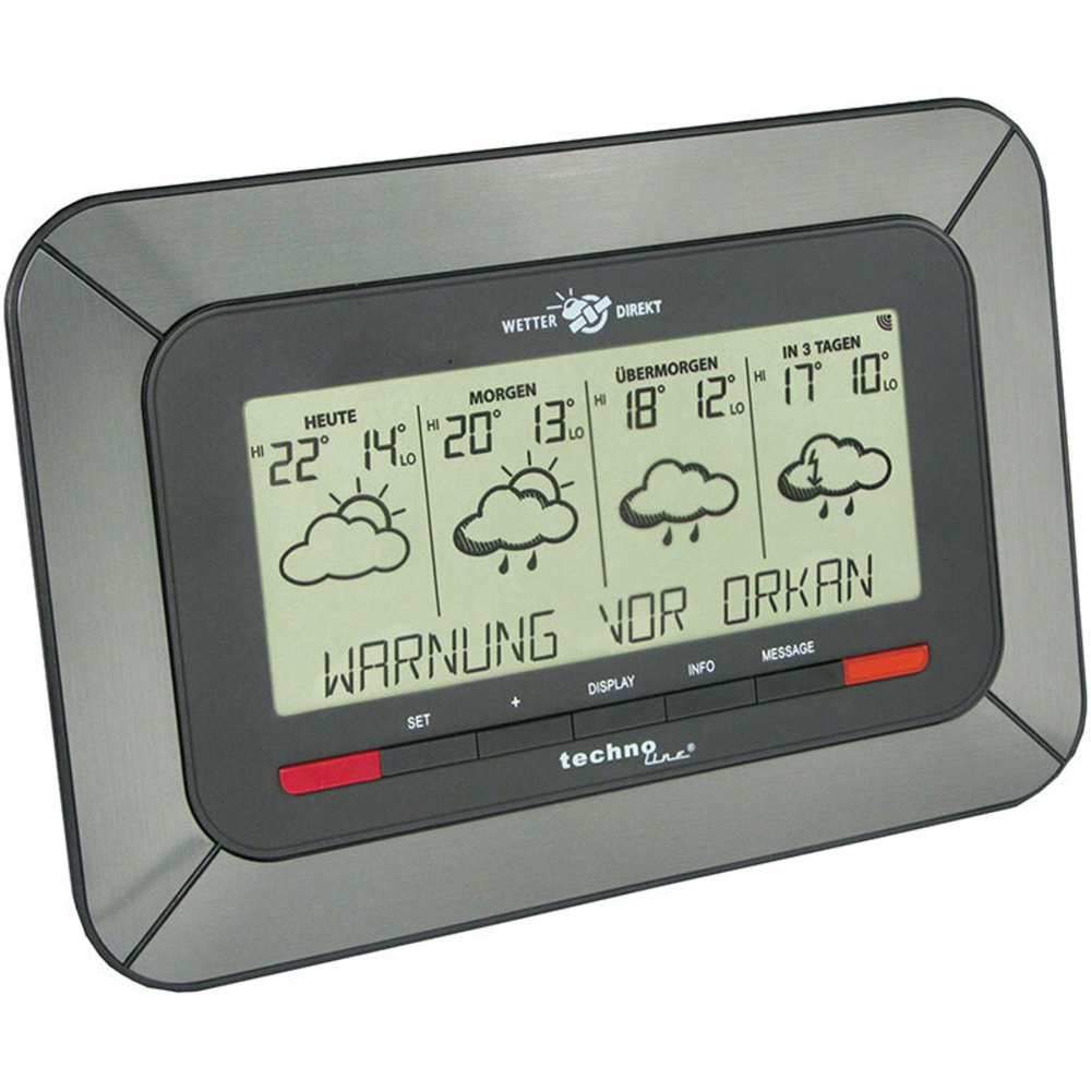 technoline WETTERdirekt Vorhersage-Station WD 4920, Vorhersage 4 Tage, Unwetterwarnung