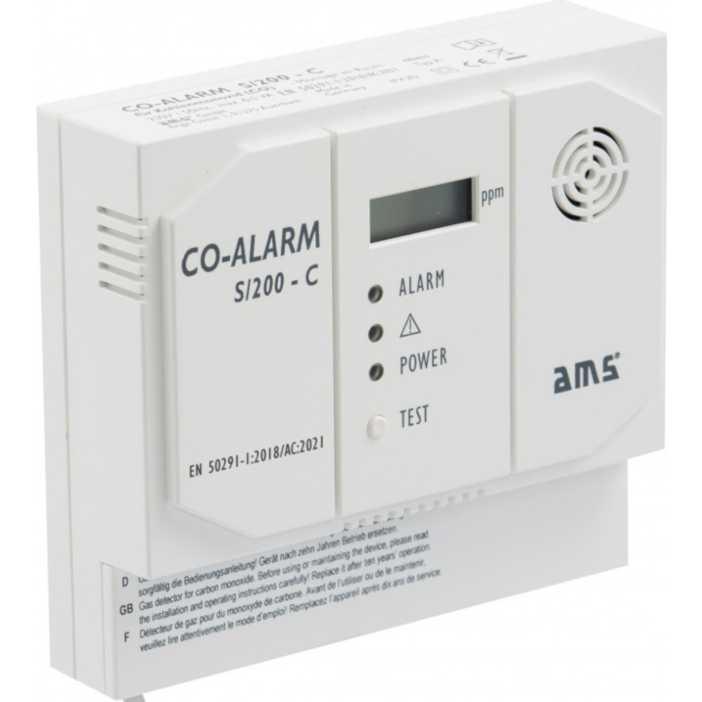 AMS Kohlenmonoxid-Warnmelder S/200-C mit Schaltkontakt