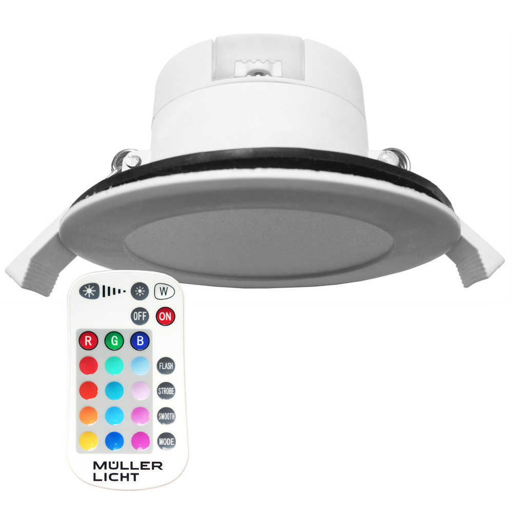 Müller Licht 7-W-RGBW-Downlight mit Fernbedienung, IP44
