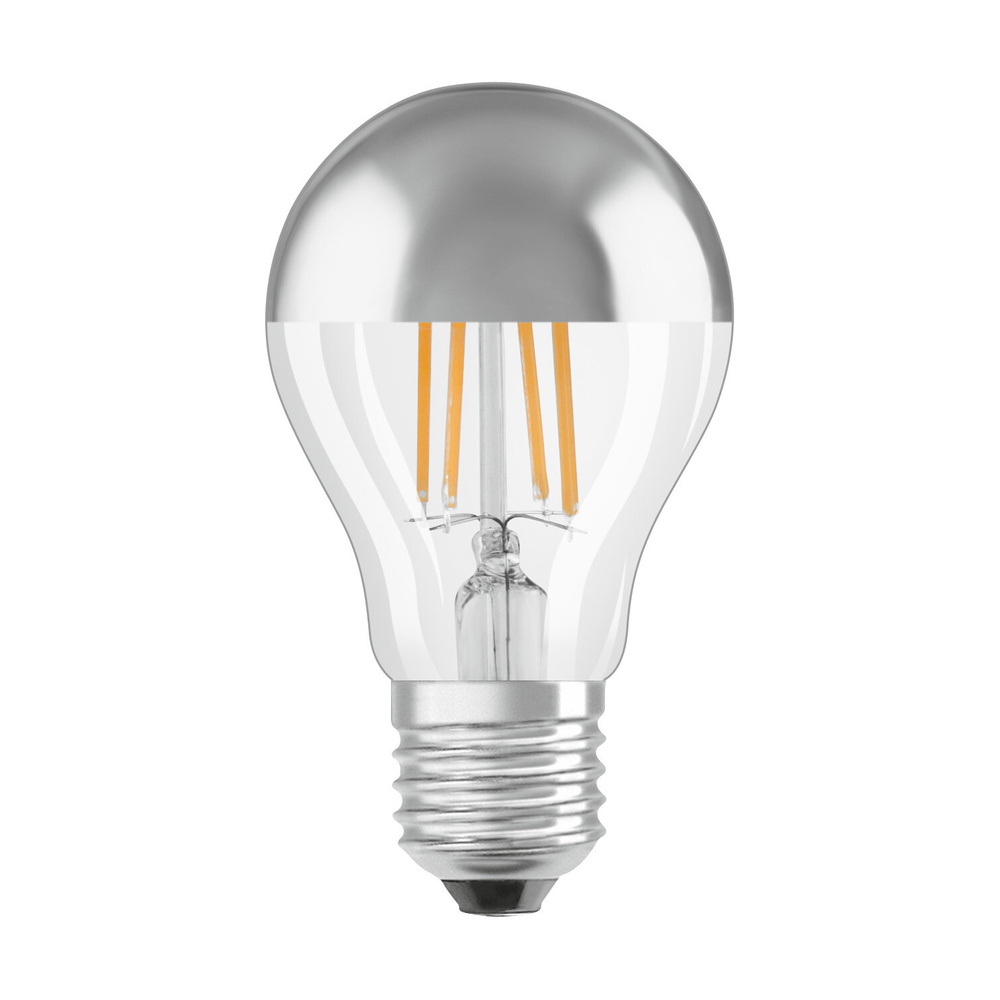 OSRAM LED Mirror Silver 4-W-Filament-LED-Lampe E27 mit Silberkuppe, 400 lm