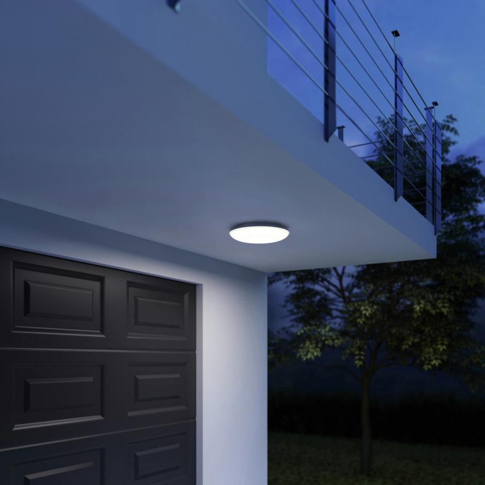 Steinel 9,8-W-Sensor-LED-Deckenleuchte DL Vario Quattro S mit 4 einstellbaren Sensoren, silber
