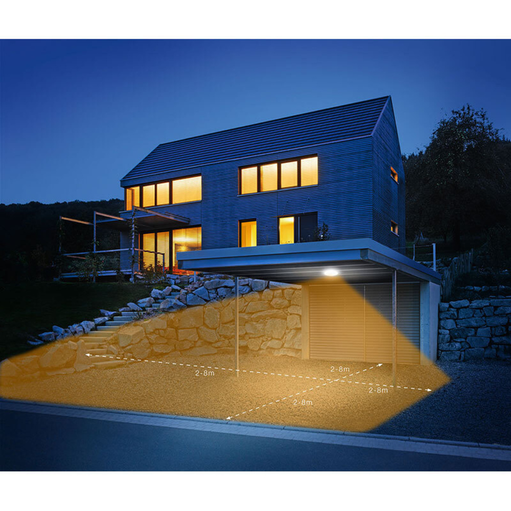 Steinel 9,8-W-Sensor-LED-Deckenleuchte DL Vario Quattro S mit 4 einstellbaren Sensoren, silber