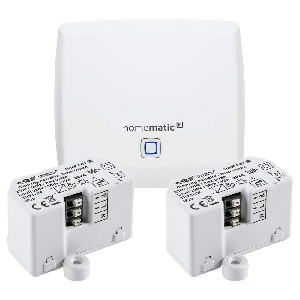 Homematic IP Starter Set Lichtsteuerung Unterputz mit Access Point und 2x UP-Dimmaktor