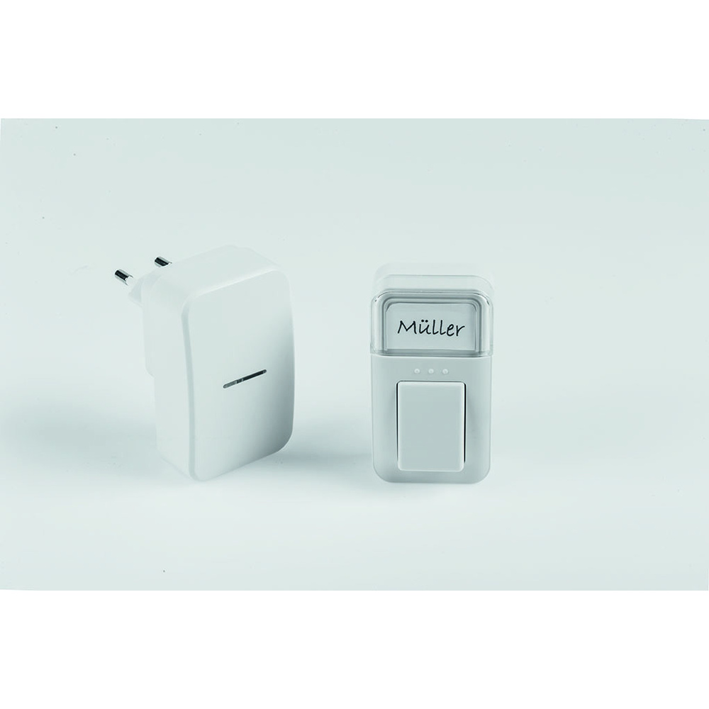 ELV Funk-Gong-Set E1 mit batterielosem Klingeltaster mit Namenschild (V3.0), erweiterbar