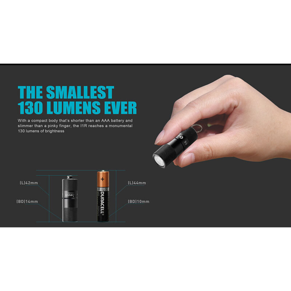 Olight Mini-Taschenlampe I1R EOS für Schlüsselanhänger, 130 lm, Li-Ion-Akku