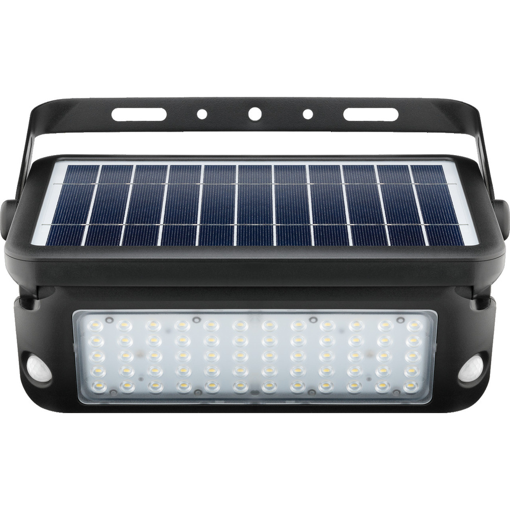 goobay 10-W-Premium-Solar-LED-Wandleuchte mit zwei PIR-Bewegungsmeldern, 1080 lm Lichtstrom, schwarz