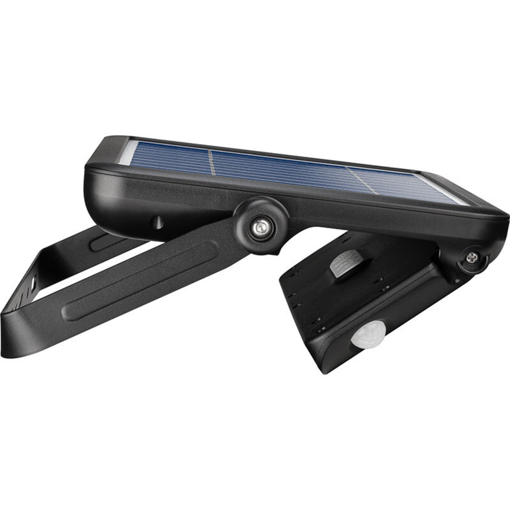 goobay 10-W-Premium-Solar-LED-Wandleuchte mit zwei PIR-Bewegungsmeldern, 1080 lm Lichtstrom, schwarz