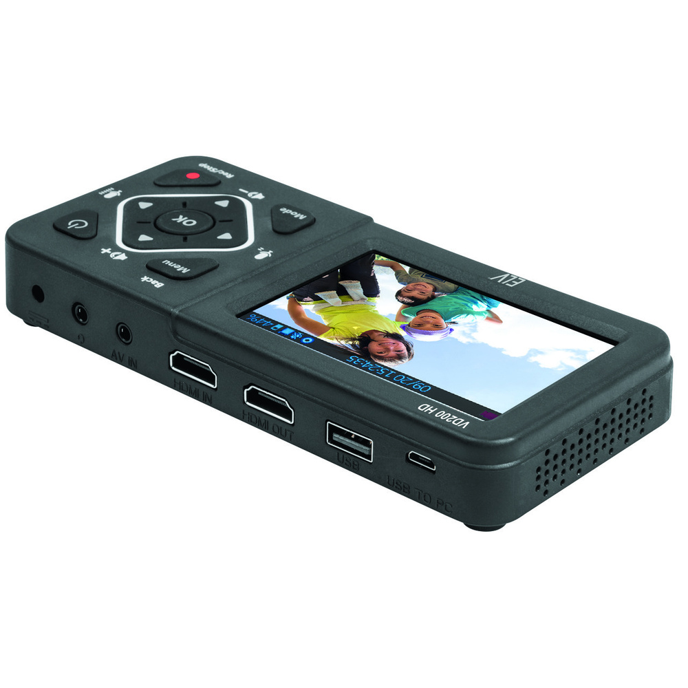 ELV HDMI-Video-Digitalisierer VD200 HD, 8,9 cm (3,5") Vorschaudisplay, bis 1080p/60 fps, USB, SD/SDHC, Akkubetrieb