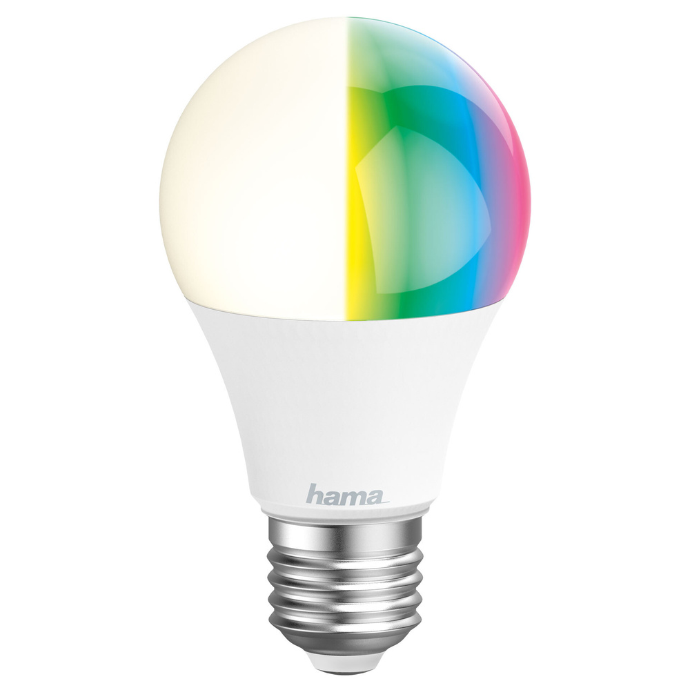 Hama 10-W-WiFi-RGB-LED-Lampe E27, dimmbar, Sprachsteuerung mit Amazon Alexa und Google Assistant