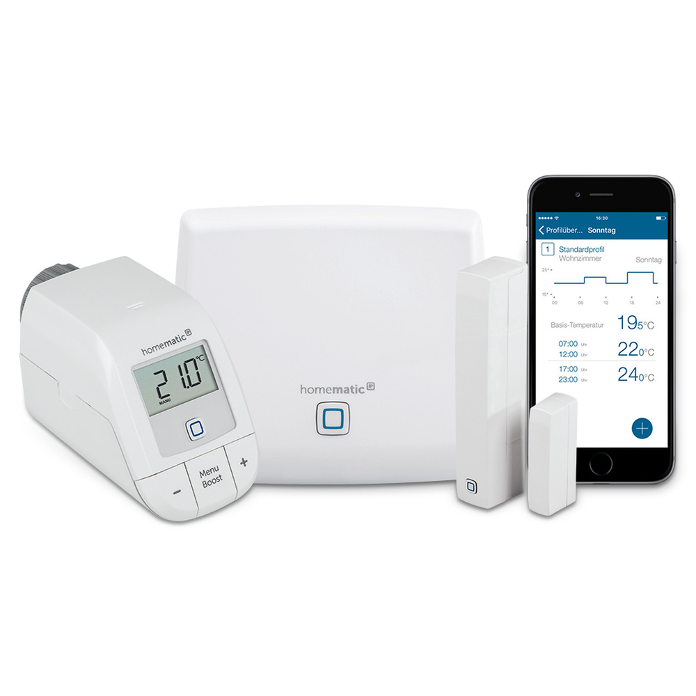 Homematic IP Set Raumklima Light mit Access Point, Heizkörperthermostat und Fenster- und Türkontakt