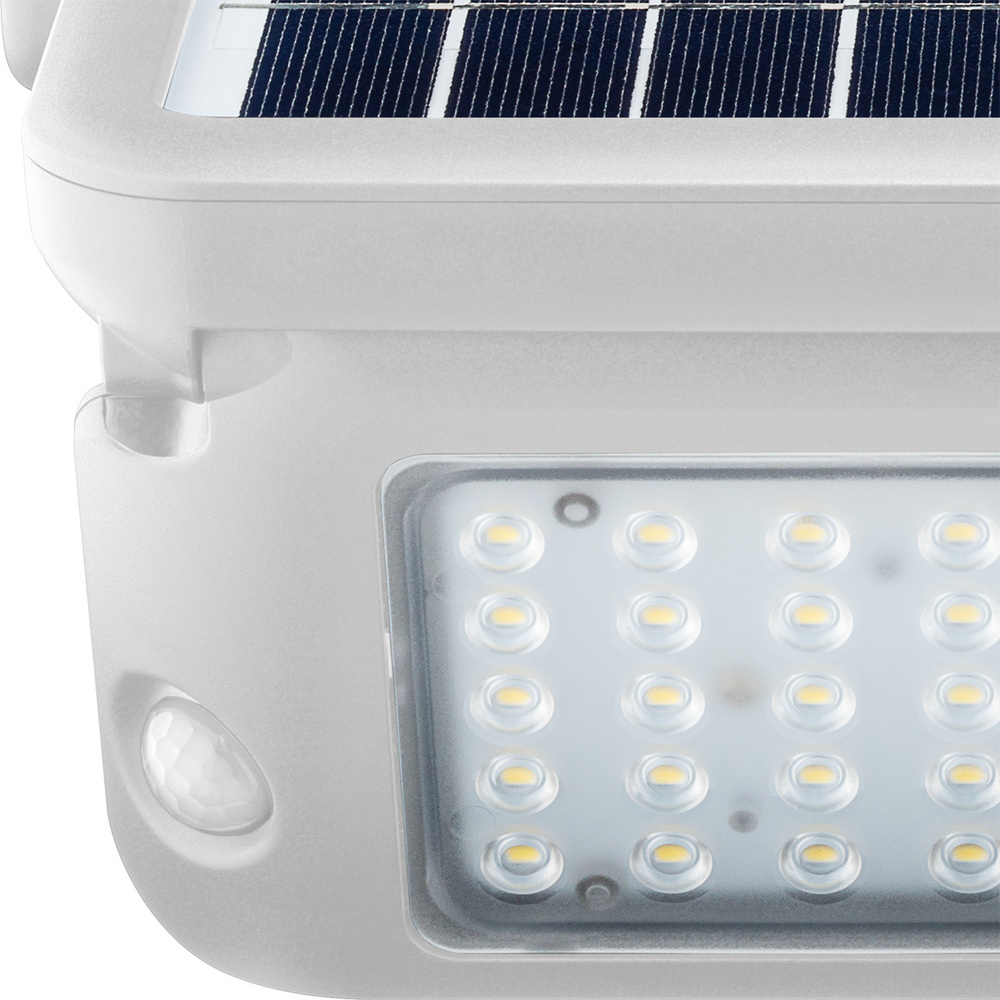 10-W-Premium-Solar-LED-Wandleuchte mit zwei PIR-Bewegungsmeldern, 1080 lm Lichtstrom, weiß