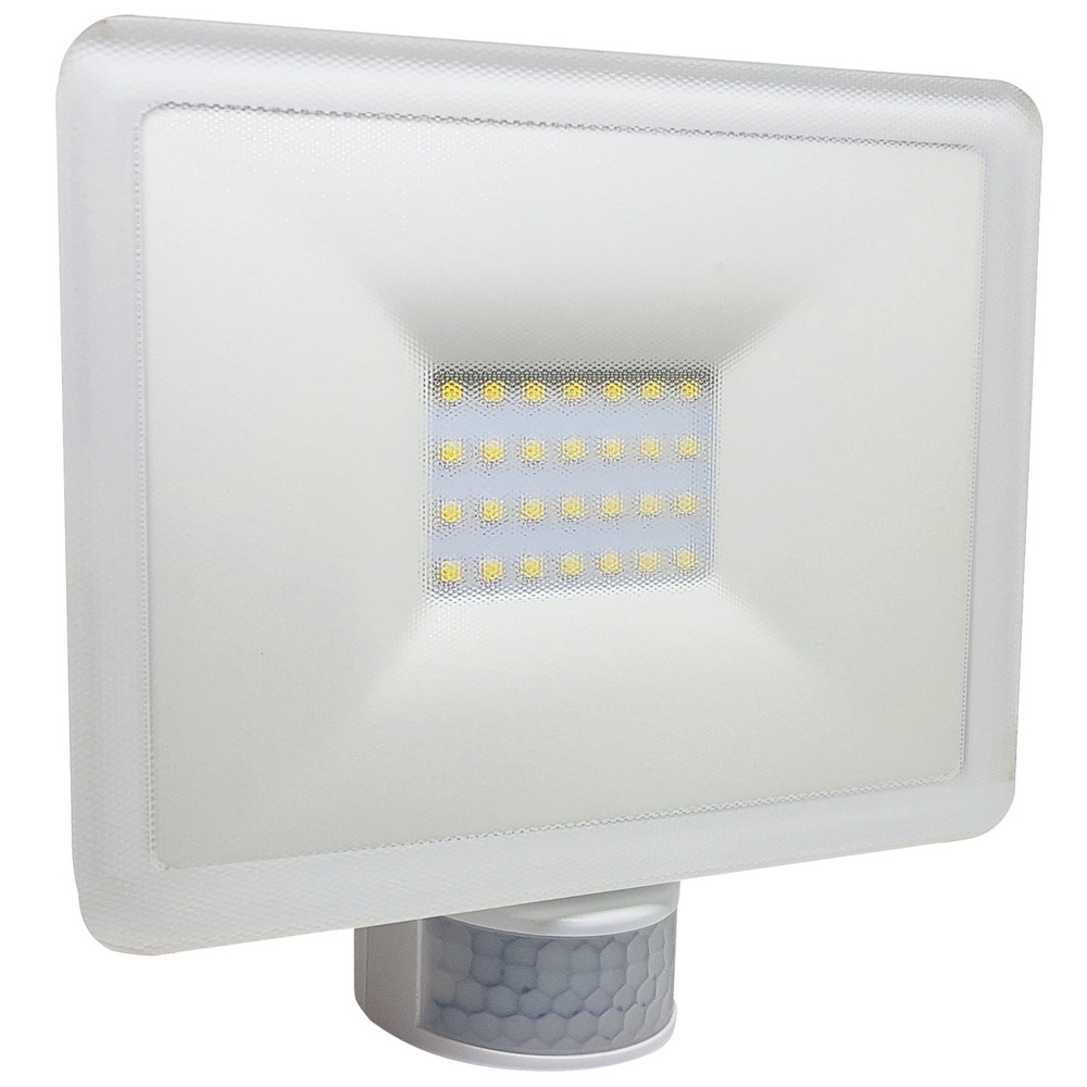 Sesam-Systems 20-W-Sensor-LED-Fluter mit 110°-Bewegungsmelder, weiß, IP54