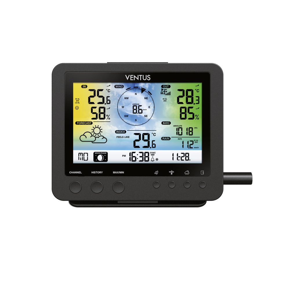 Ventus WLAN-Wetterstation W832 mit Raumklimafunktion, inkl. Funk-Außensensor (868 MHz), App